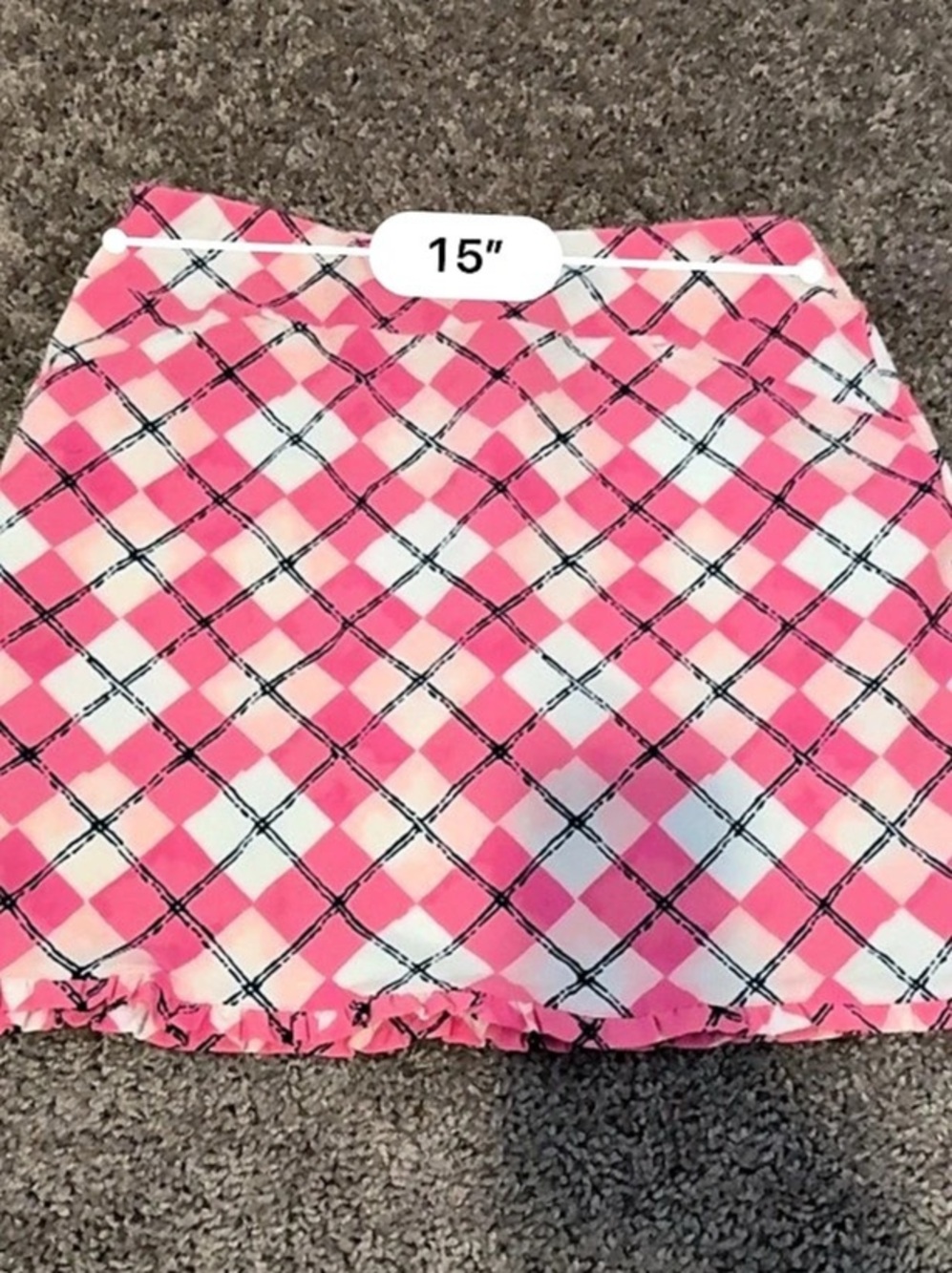 Lilly Pulitzer Plaid Mini Skirt in Pink & White Size 4 - Picture 8 of 8